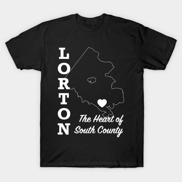 Lorton, Heart on the Map - White T-Shirt by Swift Art